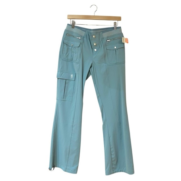 FP Movement Cascade Flare Pants Sz M Cargo Blue Stretch Mid Rise Athletic Pants - Picture 3 of 9